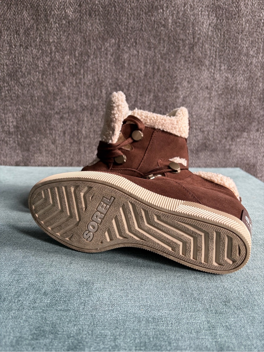 Sorel Brown Suede Sherpa-Lined Lace-Up Winter Boots - Picture 4 of 4
